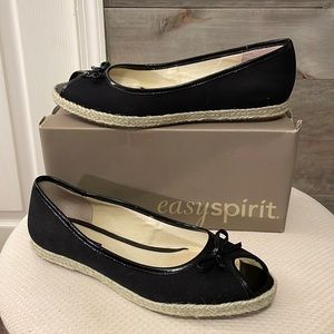 Easy Spirit Cruisest Peep toe Ballet Flats Size 9 Black